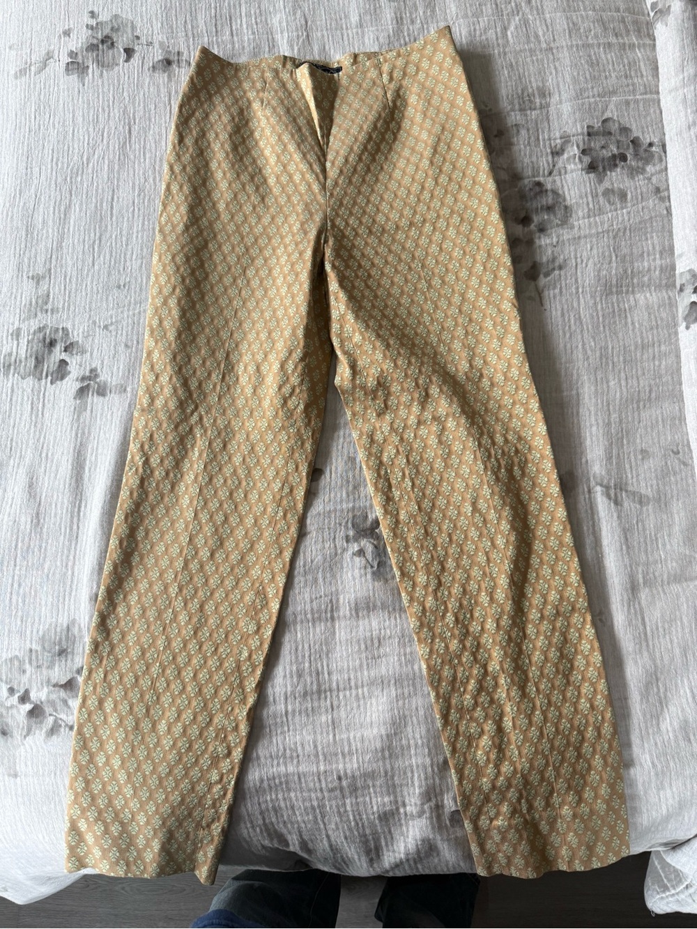 Piazza Sempione Light Tan Patterned Women's Dress Pants